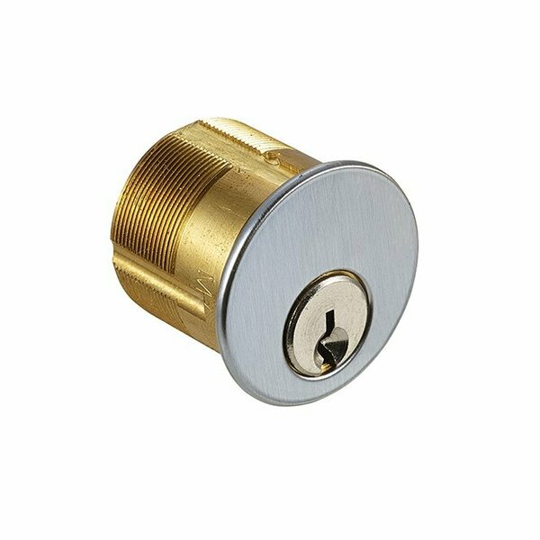 Ilco Keyed Alike K2 1-1/8in 5 Pin Mortise Cylinder, Schlage C Keyway and Standard Cam Satin Chrome 7185SC126DKA2
